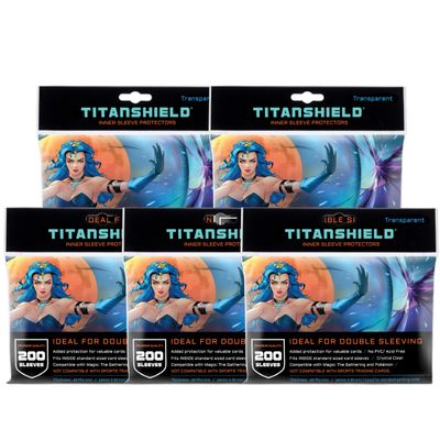 TitanShield | Clear & Transparent Inner Sleeves | 1000 ct| Perfect Fits Card Sleeves | Compatible with Pokmon TCG Trading Cards, MTG Magic The Gathering, One Piece | For Double Sleeving.