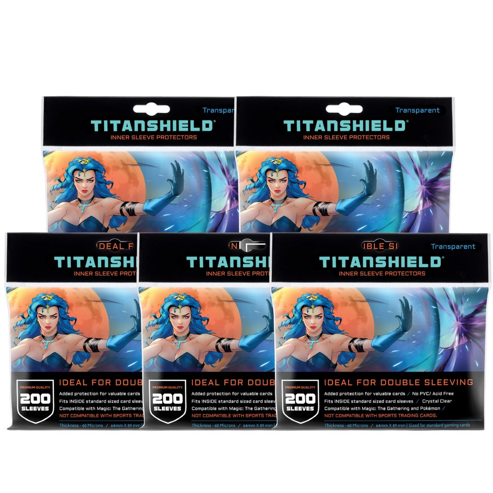 TitanShield | Clear & Transparent Inner Sleeves | 1000 ct| Perfect Fits Card Sleeves | Compatible with Pokmon TCG Trading Cards, MTG Magic The Gathering, One Piece | For Double Sleeving.