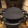 Felt Poker table cover fits oval / round table with leaf insert - made to order by Playezze in USA (black, 42 by 60 inch oval) view 2