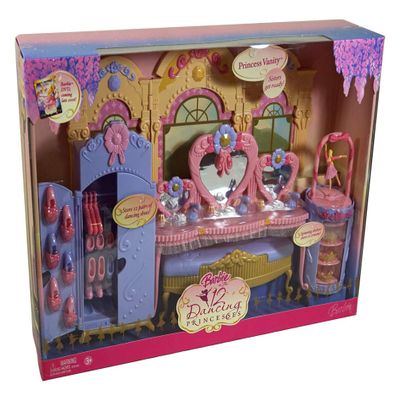 Barbie in The 12 Dancing Princesses Princess Vanity Playset - Store 12 Pairs of Shoes & 12 Crowns in The Spinning Shelf
