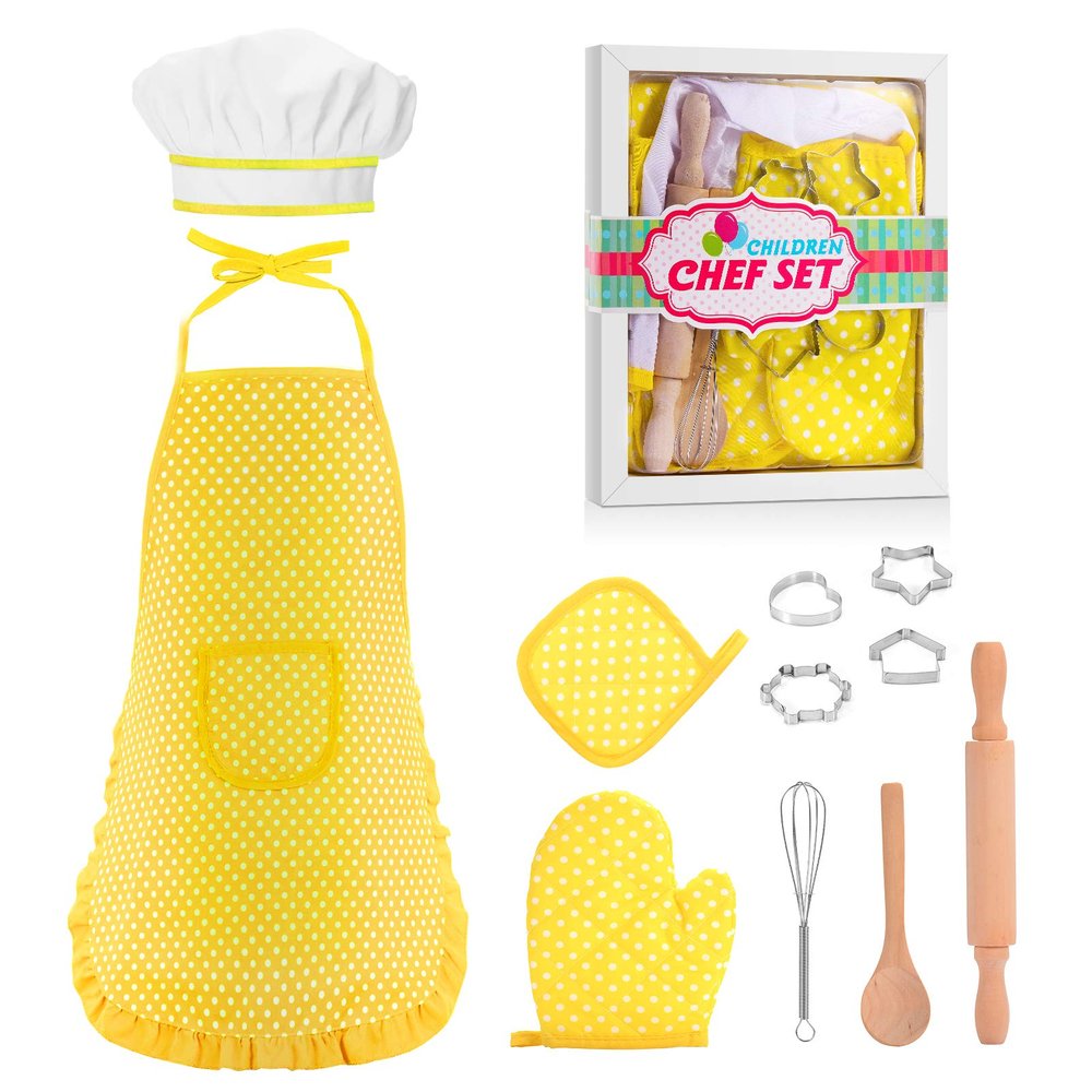 Toyze Gifts for 2-8 Year Old Girls Boys,Chef Costume Set Kids Apron for Girls Toddler Birthday Xmas Gifts for Kids Stocking Stuffer
