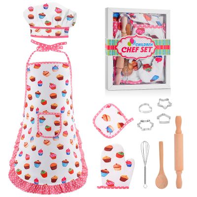 Toyze Gifts for 2-8 Year Old Girls Boys,Chef Costume Set Kids Apron for Girls Toddler Birthday Xmas Gifts for Kids Easter Basket Stocking Stuffers