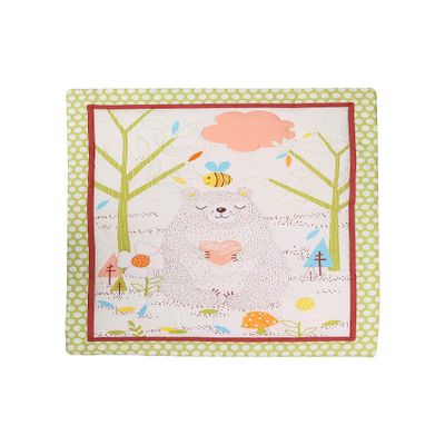100% Cotton Yellow Bear Bee Nursery Crib Quilt Baby Animal Crib Comforter 1 PC (Yellow)