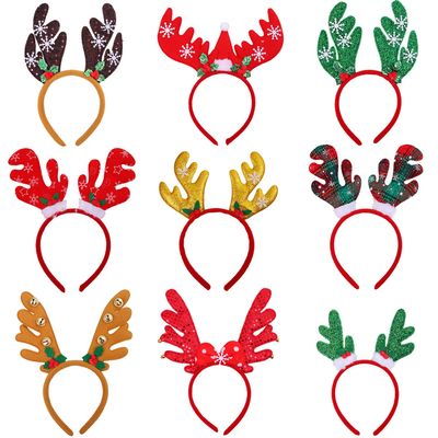 Aneco 9 Styles Reindeer Headband Antlers Headband Christmas Party Costume Head Boppers for Party Favor, 9 Pack