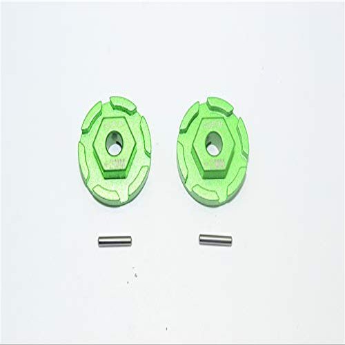 GPM for TRAXXAS-1/10 RUSTLER 4X4 VXL-67076-4 Aluminum HEX Adapter (+2MM) -4PC Set (Green)