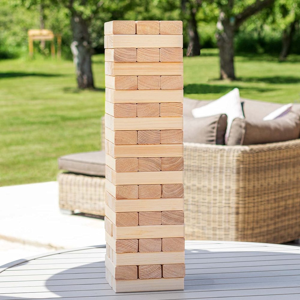 Harrier Giant Tumble Tower [5ft] | Carry Bag Included | Premium Pine Wood Blocks