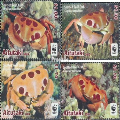 Aitutaki 923-926 (Complete.Issue.) unmounted Mint/Never hinged ** MNH 2014 Dotted Riffkrabbe (Stamps for Collectors) Invertebrates Other (Insects, Snails, Bees)