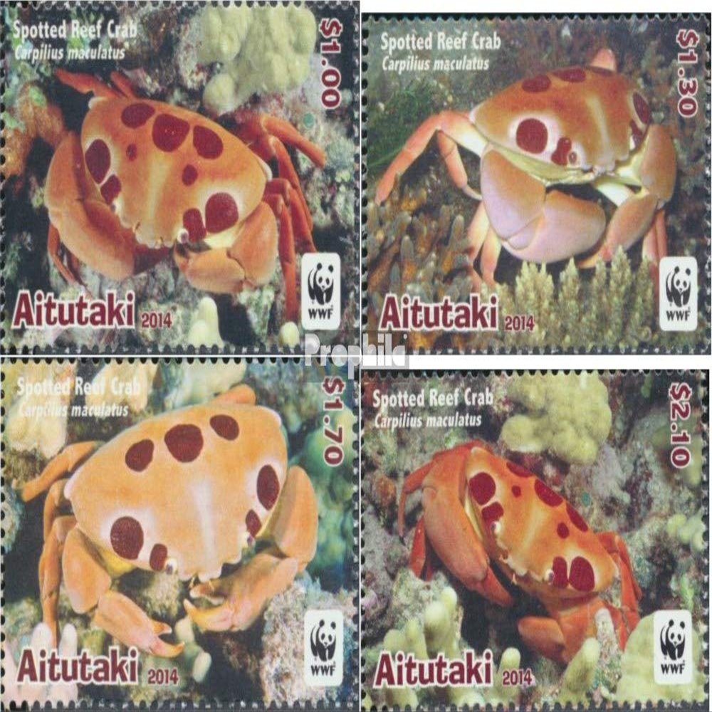 Aitutaki 923-926 (Complete.Issue.) unmounted Mint/Never hinged ** MNH 2014 Dotted Riffkrabbe (Stamps for Collectors) Invertebrates Other (Insects, Snails, Bees)