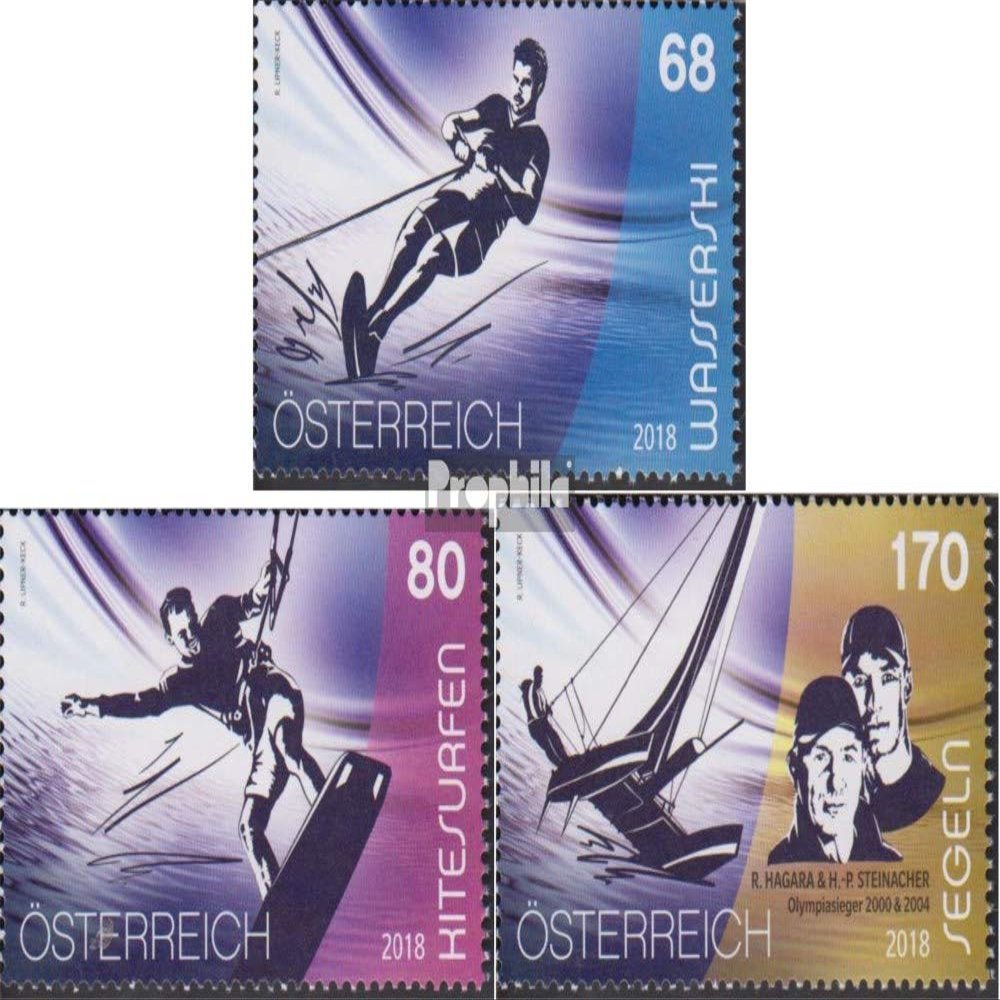 Austria 3396-3398 (Complete.Issue.) 2018 Sports and Water (Stamps for Collectors) Water Sports