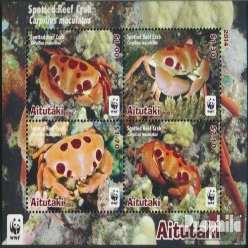 Aitutaki block99 (Complete.Issue.) unmounted Mint/Never hinged ** MNH 2014 Dotted Riffkrabbe (Stamps for Collectors) Invertebrates Other (Insects, Snails, Bees)