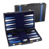 GSE Games & Sports Expert Premium Leather Backgammon Board Game Set, Classic Backgammon Game Set with Leather Case, Travel Folding Board Game (Black&Blue, Large) view 1