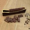 NOVICA Artisan Handmade Wood Brass Domino Set Beech Classic with Mango Holder Brown India Chess Games 'Classic Entertainment' view 2