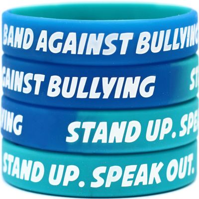 300 Youth Band Against Bullying Wristbands - Stand Up. Speak Out. Silicone Braceletss