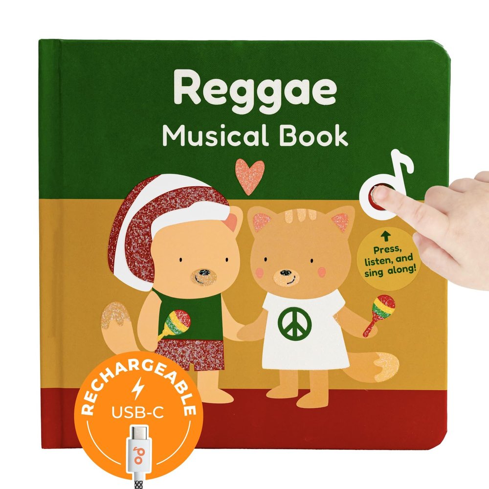 Cali's Books Reggae Musical Book for Toddlers 1-3 with Favorite Bob Marley Songs. Sound Book for Toddlers 1-3 for Kids