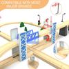 Z MAYABBO Wooden Train Set Accessories Wood Railway Bridge for Railroad Tracks, 2-Level Overpass Compatible for All Railway Tracks System view 2