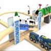 Z MAYABBO Wooden Train Set Accessories Wood Railway Bridge for Railroad Tracks, 2-Level Overpass Compatible for All Railway Tracks System view 3