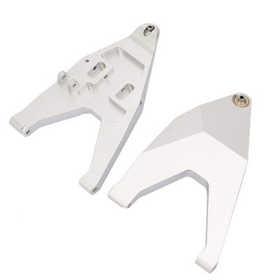 2PCS Front Lower Control Arm, Alloy RC Swing Arm Pull Rod Link Fit for UDR RC Truck Model Accessories (Silver) Udr Arms Udr Body Shell