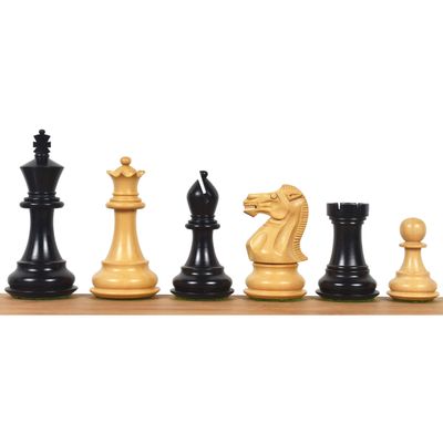 ROYAL CHESS MALL Professional Staunton Chess Pieces Only Chess Set, Ebonized Boxwood Wooden Chess Set, 3.6-in King, Tournament Chess Set, Weighted Chess Pieces (2.2 lbs)