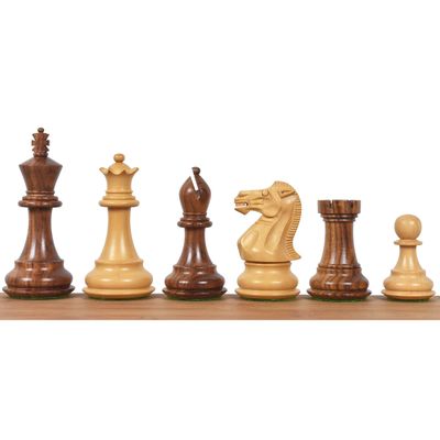 3.6" Professional Staunton Chess Pieces Only Set - Golden Rosewood - Weighted Chessmen - Chess