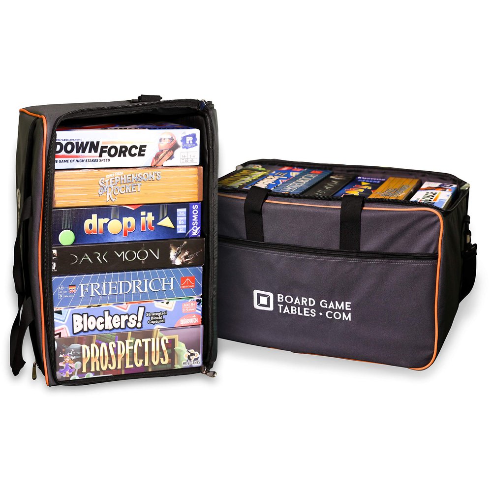 Allplay Game Haul Board Game Bag | Padded Travel Bag for Board Games & Tabletop Storage | Heavy-Duty Carry Case with Shoulder Strap, Large Capacity, Water-Resistant Design (Oxford Gray)