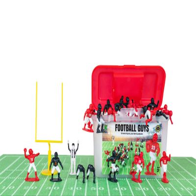 Kaskey Kids Football Guys, Red White vs. Navy White, 30 Pieces in Each Set, Includes 2 Teams, Accessories, and Travel Storage Case, Nostalgic Sports Action Figures for Imaginative Play, Ages 3 and Up