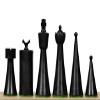 1940s Art Deco Series Weighted Staunton Chess Pieces in Ebonized Boxwood & Natural Boxwood  3.8" King | Handcrafted Wooden Chessmen for Collectors & Tournament Play by Chessbazaar view 2