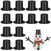 STOBOK 100Pcs Mini Black Top Hats: Plastic Small DIY Craft Magician Hats for Snowman Decorating, Christmas Party Supplies, Cupcake Toppers, Dollhouse Miniatures view 1