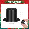 STOBOK 100Pcs Mini Black Top Hats: Plastic Small DIY Craft Magician Hats for Snowman Decorating, Christmas Party Supplies, Cupcake Toppers, Dollhouse Miniatures view 2