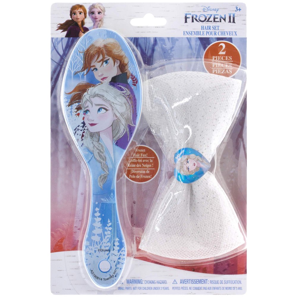 Townley Girl Disney Frozen 2 Elsa and Anna Hair Brush and Hair Bow, Set of 12