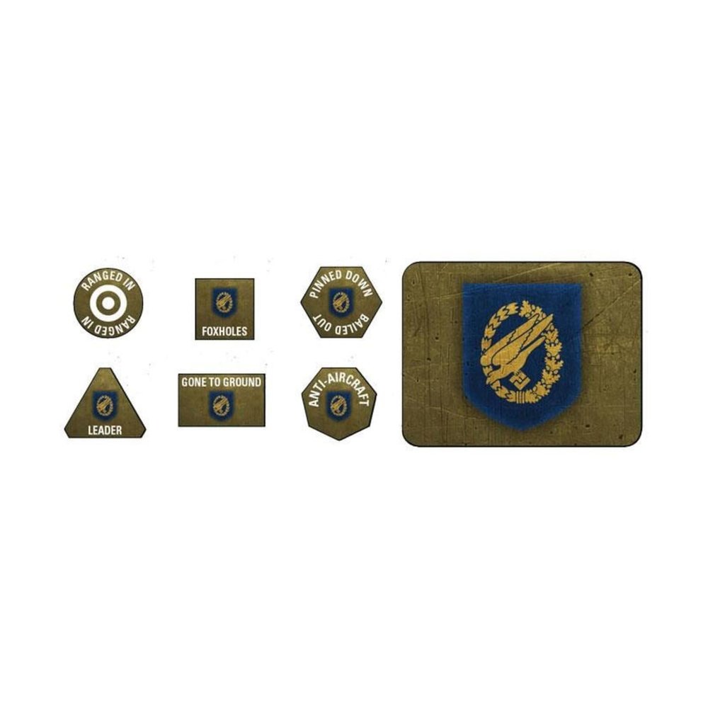 Flames of War: Late War: German: Fallschirmjager Tokens (x20) & Objectives (GE907)