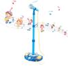 KidPlay Kids Karaoke Microphone Singing Music Machine with Adjustable Stand, Pop Star Musical Toy Blue