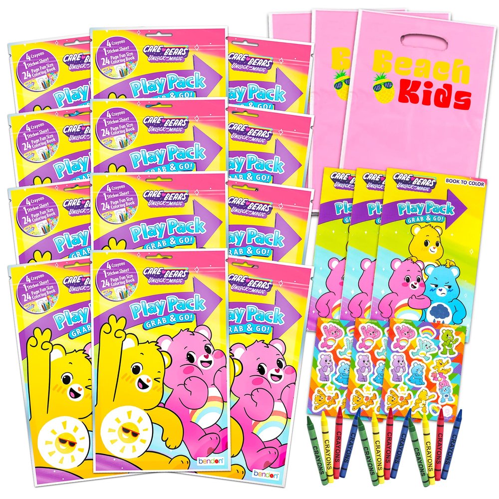 Care Bears Ultimate Party Favors Packs - Bundle Includes 12 Sets with Stickers, Coloring Books and Crayons (Party Supplies)