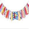 WAOUH Highchair Banner for 1st Birthday - First Baby Party Theme Decoration, Fabric Garland Cake Smash Photo Prop, Souvenir and Gifts (Blue Boy Girl Banner) view 1