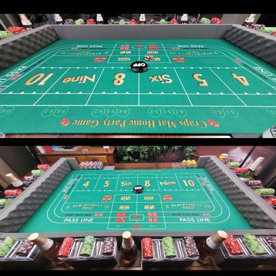 Casino Dealer Mats Craps Mat Home Party Game- Green - Lightweight - Portable