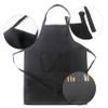 LOYHUANG Toal 16 Pieces Kids Children Black Aprons Chef Hat, Kids Chef Kitchen Adjustable Bib Aprons with 2 Pockets for Girls Boys Painting Cooking Baking Wear(Black,8sets) view 2