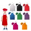 LOYHUANG Toal 8sets Kids Apron and Chef Hat Set, Kids Chef Kitchen Children Colorful Adjustable Bib Aprons with 2 Pockets for Girls Boys Painting Cooking Baking Wear(8set,8 Colours) view 1