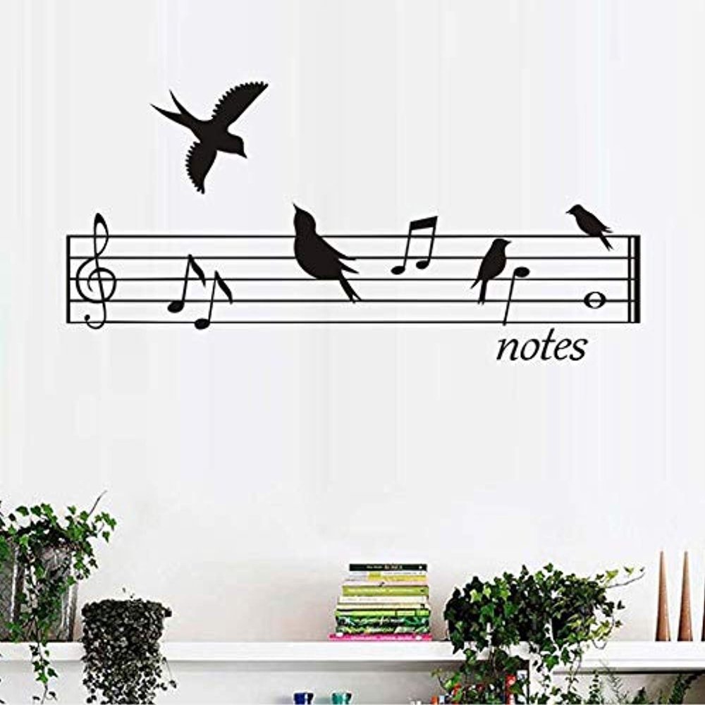 Birds Music Notes DIY Home PVC Nursery Waterproof Adhesive Wall Decals Decor Vinyl Sticker IR8821
