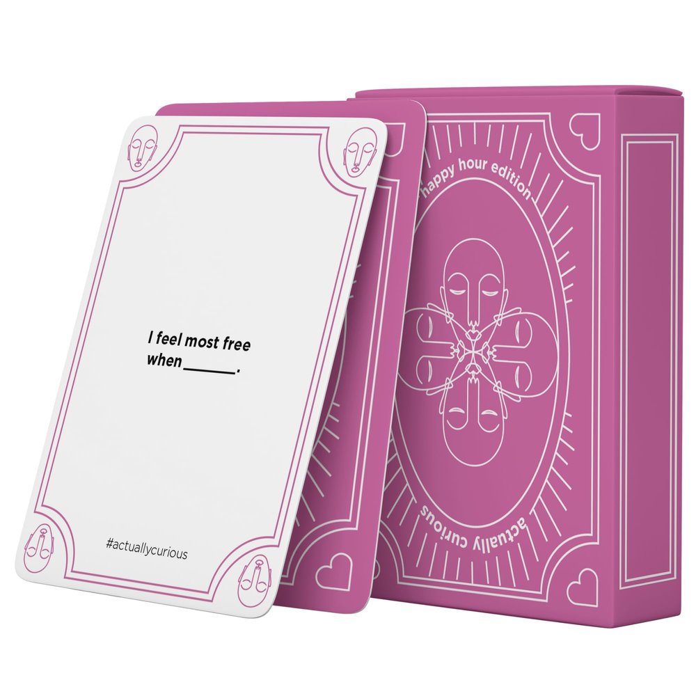Actually Curious Happy Hour Edition! Icebreaker Card Game for Adults, Couples & Family, Fun Date Night & Party Game, Bachelorette & Romantic Gift