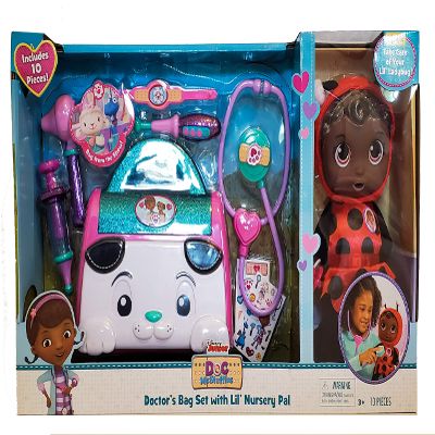 Disney Junior Doc Mcstuffin Pet Rescue Doctor's Bag Set with Lil' Nursery Pal Playset (Ladybug)
