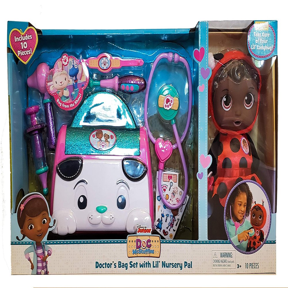 Disney Junior Doc Mcstuffin Pet Rescue Doctor's Bag Set with Lil' Nursery Pal Playset (Ladybug)