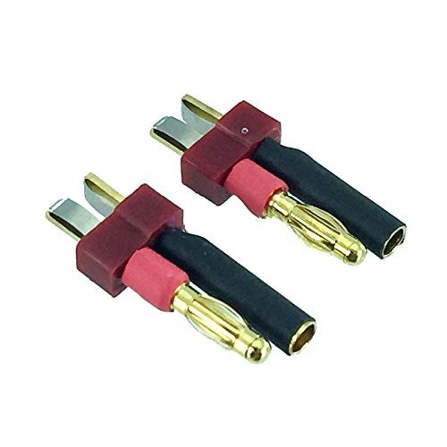 2pcs No Wire Adapter T-Plug Deans Male to 4mm Bullet for RC Turnigy Zippy HXT