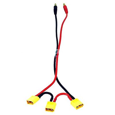 4mm Banana Bullets to 3 XT60 Male Series Charger Lead Cable for RC Power