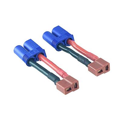 2pcs T Plug (Deans Style) Female to EC5 Male Adapter 12AWG 5CM Wire fr RC Power