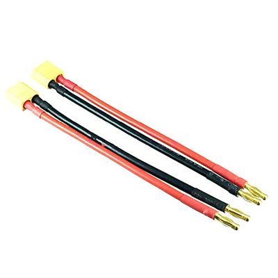 2pcs XT60 XT-60 Male to 4mm Banana Plug 14AWG 15cm Charger Cable fr RC