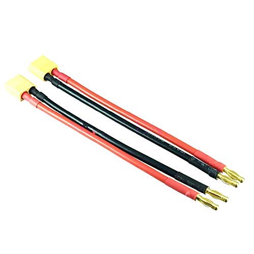 2pcs XT60 XT-60 Male to 4mm Banana Plug 14AWG 15cm Charger Cable fr RC