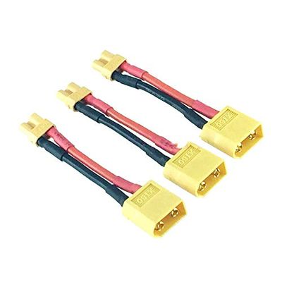 3pcs XT60 Male to XT30 XT-30 Female Adapter 16AWG 5CM Wire for RC Lipo