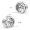 QUE-T Pack of 4 Metal 2.2" Beadlock Wheel Rims Hubs for Axial Wraith 90018 90046 D90 1/10 RC Crawler Car (Silver) view 2