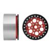 QUE-T Pack of 4 Metal 2.2" Beadlock Wheel Rims Hubs for Axial Wraith 90018 90046 D90 1/10 RC Crawler Car (Red & Black) view 3