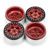 QUE-T Pack of 4 Metal 2.2" Beadlock Wheel Rims Hubs for Axial Wraith 90018 90046 D90 1/10 RC Crawler Car (Red & Black) view 4