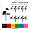 TA0620 Music Note Silhouette Party Wedding Birthday Acrylic Cupcake Toppers Decor 10 pcs with Personalized Your Name view 3